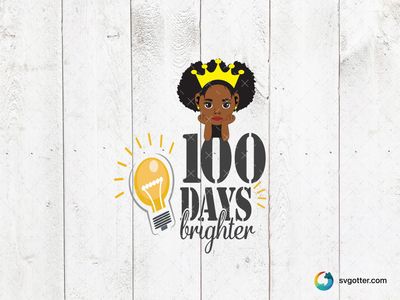 100 Days Brighter Celebration, Best for students, best on t-shirt, best to be applied with heat transfer vinyl