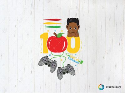 100 Days of Kindergarten Gaming Celebration, Best for child, best on t-shirt, best to be applied with heat transfer vinyl