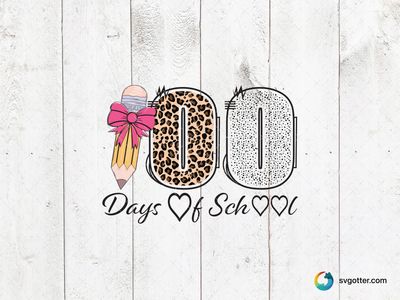 100 Days of School Animal Print, Best for students, best on t-shirt, best to be applied with heat transfer vinyl