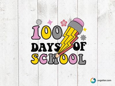 100 Days of School Celebration, Best for students and teachers, best on t-shirts and posters, best to be applied with sublimation and screen printing