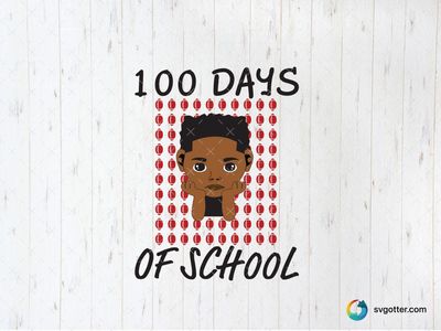 100 Days of School Football Celebration, Best for students, best on t-shirt, best to be applied with heat transfer vinyl