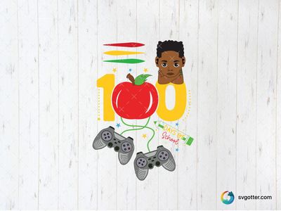 100 Days of School Gaming Celebration, Best for students, best on t-shirt, best to be applied with heat transfer vinyl