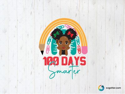 100 Days Smarter Celebration, Best for students, best on t-shirt, best to be applied with heat transfer vinyl
