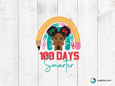100 Days Smarter Celebration, Best for students, best on t-shirt, best to be applied with heat transfer vinyl