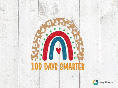100 Days Smarter Celebration, Best for students and teachers, best on t-shirts and tote bags, best to be applied with heat transfer vinyl and screen printing
