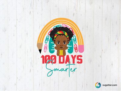 100 Days Smarter Celebration, Best for students, best on t-shirt, best to be applied with heat transfer vinyl