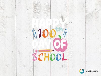 100th Day of School Celebration, Best for students and teachers, best on t-shirts and posters, best to be applied with sublimation and screen printing