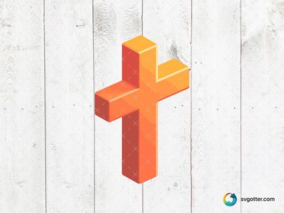3D Orange Cross, Best for christian, best on wall art, best to be applied with 3D printing