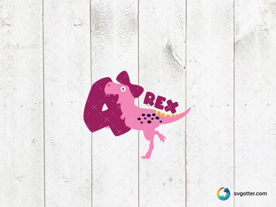 4 Rex Birthday Dinosaur, Best for child, best on t-shirt, best to be applied with heat transfer vinyl