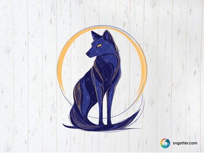 Abstract Blue Wolf Illustration, Best for artists, best on wall art, best to be applied with digital printing