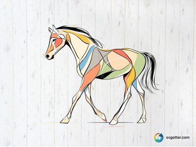 Abstract Colorful Horse, Best for artists, best on wall art, best to be applied with sublimation