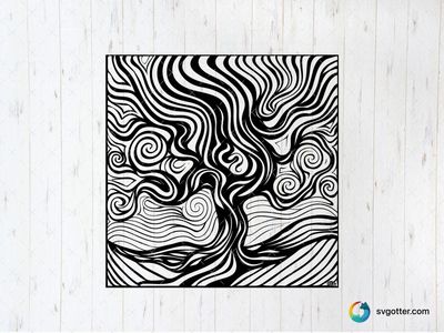 Abstract Swirl Pattern, Best for artist, best on wall art, best to be applied with print and cut