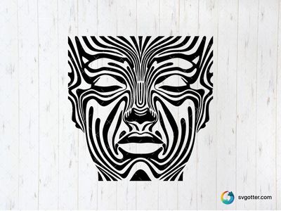 Abstract Trippy Face, Best for artists, best on wall art, best to be applied with print and cut