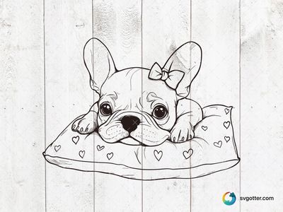 Adorable Bulldog on Pillow, Best for pet lovers, best on pillow case, best to be applied with sublimation