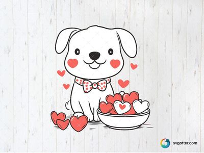 Adorable Maltese Dog with Hearts, Best for pet lovers, best on t-shirt, best to be applied with sublimation