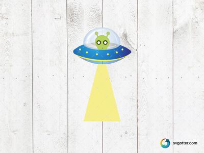 Alien in UFO, Best for space enthusiasts, best on t-shirt, best to be applied with sublimation