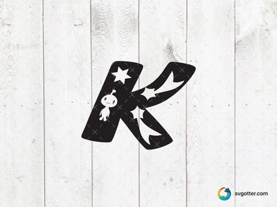 Alien Letter K, Best for children, best on t-shirt, best to be applied with heat transfer vinyl