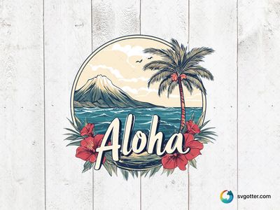 Aloha Tropical Beach Scene, Best for travelers, best on t-shirt, best to be applied with sublimation
