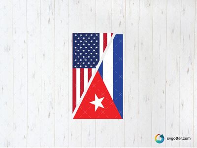 American and Cuban Flags, Best for activists, best on wall art, best to be applied with print and cut