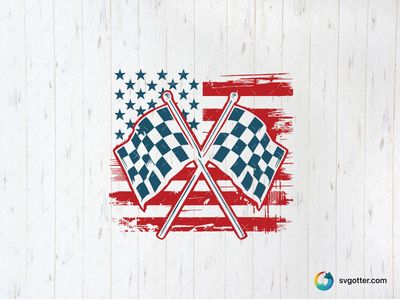 American Racing Flags, Best for sports fans, best on t-shirt, best to be applied with screen printing
