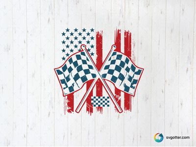 American Racing Flags, Best for sports fans, best on t-shirt, best to be applied with screen printing