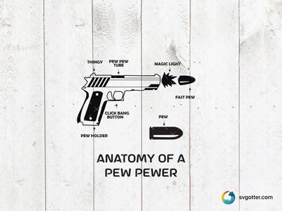 Anatomy of a Pew Pew Gun, Best for gun enthusiasts, best on t-shirt, best to be applied with screen printing