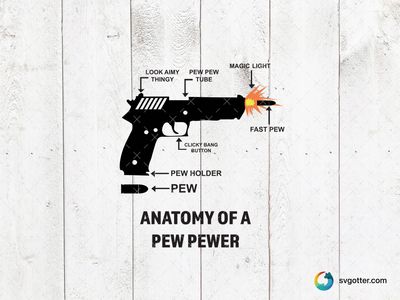 Anatomy of a Pew Pew, Best for humor enthusiasts, best on t-shirt, best to be applied with screen printing