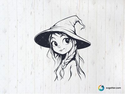 Anime Witch Silhouette, Best for anime lovers, best on t-shirt, best to be applied with screen printing