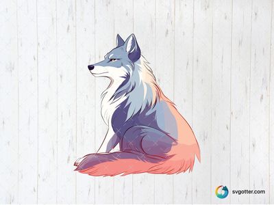 Anime Wolf Illustration, Best for anime enthusiasts, best on wall art, best to be applied with print and cut
