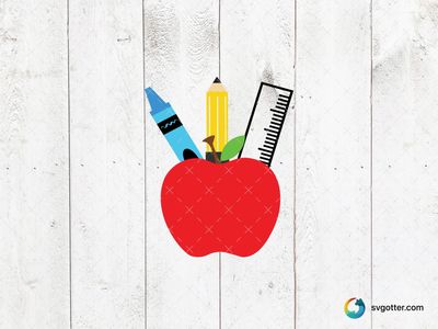 Apple School Supplies Keychain, Best for teacher, best on keychain, best to be applied with sublimation