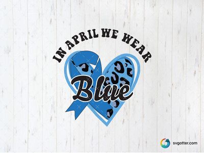 April Blue Awareness Ribbon, Best for activists, best on t-shirt, best to be applied with heat transfer vinyl
