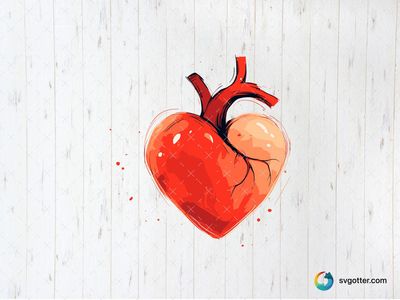 Artistic Anatomical Heart, Best for artists, best on wall art, best to be applied with print and cut