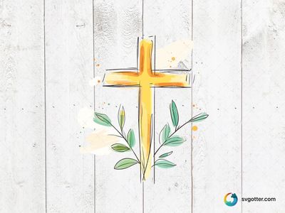 Artistic Cross with Leaves, Best for christian, best on wall art, best to be applied with sublimation