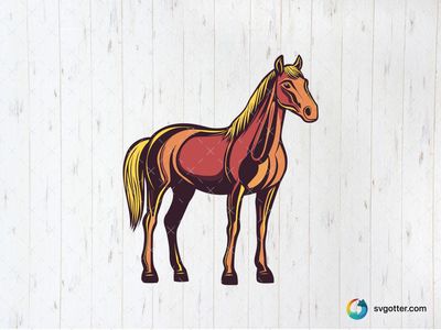 Artistic Horse Illustration, Best for horse lovers, best on wall art, best to be applied with print and cut