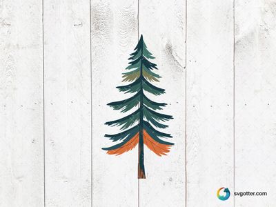 Artistic Pine Tree Illustration, Best for nature lovers, best on wall art, best to be applied with print and cut
