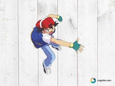 Ash Ketchum Action Pose, Best for anime fans, best on t-shirt, best to be applied with sublimation