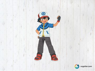 Ash Ketchum Character, Best for anime fans, best on t-shirt, best to be applied with sublimation