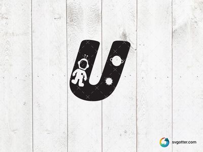 Astronaut Font U, Best for artists, best on t-shirt, best to be applied with screen printing