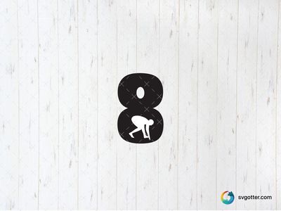 Athlete Silhouette in Number Eight, Best for athletes, best on t-shirt, best to be applied with screen printing