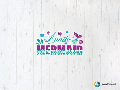 Auntie Mermaid Design, Best for aunt, best on t-shirt, best to be applied with heat transfer vinyl