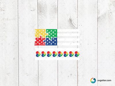 Autism Awareness Flag Design, Best for activists, best on t-shirt, best to be applied with screen printing