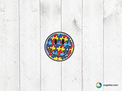 Autism Awareness Smiley, Best for activists, best on t-shirt, best to be applied with sublimation