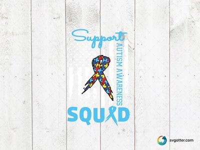 Autism Awareness Support Squad, Best for activists, best on t-shirt, best to be applied with screen printing