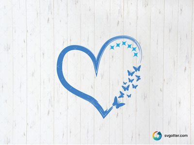 Awareness Heart with Butterflies, Best for activists, best on t-shirt, best to be applied with screen printing