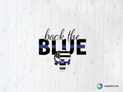 Back the Blue Skull Design, Best for police supporters, best on t-shirt, best to be applied with heat transfer vinyl