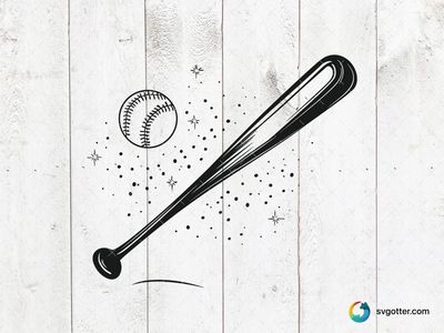 Baseball Bat and Ball Design, Best for sports fans, best on t-shirt, best to be applied with screen printing