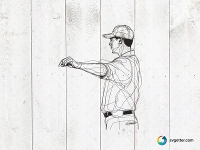 Baseball Player Line Art, Best for sports fans, best on t-shirt, best to be applied with screen printing