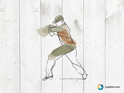 Baseball Player Line Art, Best for sports fans, best on t-shirt, best to be applied with screen printing