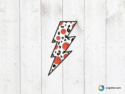 Basketball Lightning Bolt Icon, Best for sports fans, best on t-shirt, best to be applied with heat transfer vinyl