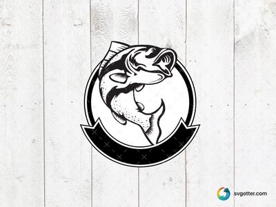 Bass Fish Logo Design, Best for fisherman, best on t-shirt, best to be applied with screen printing